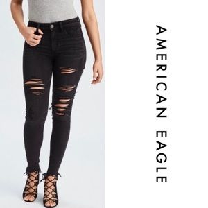 American Eagle High Waist Destroyed Jegging